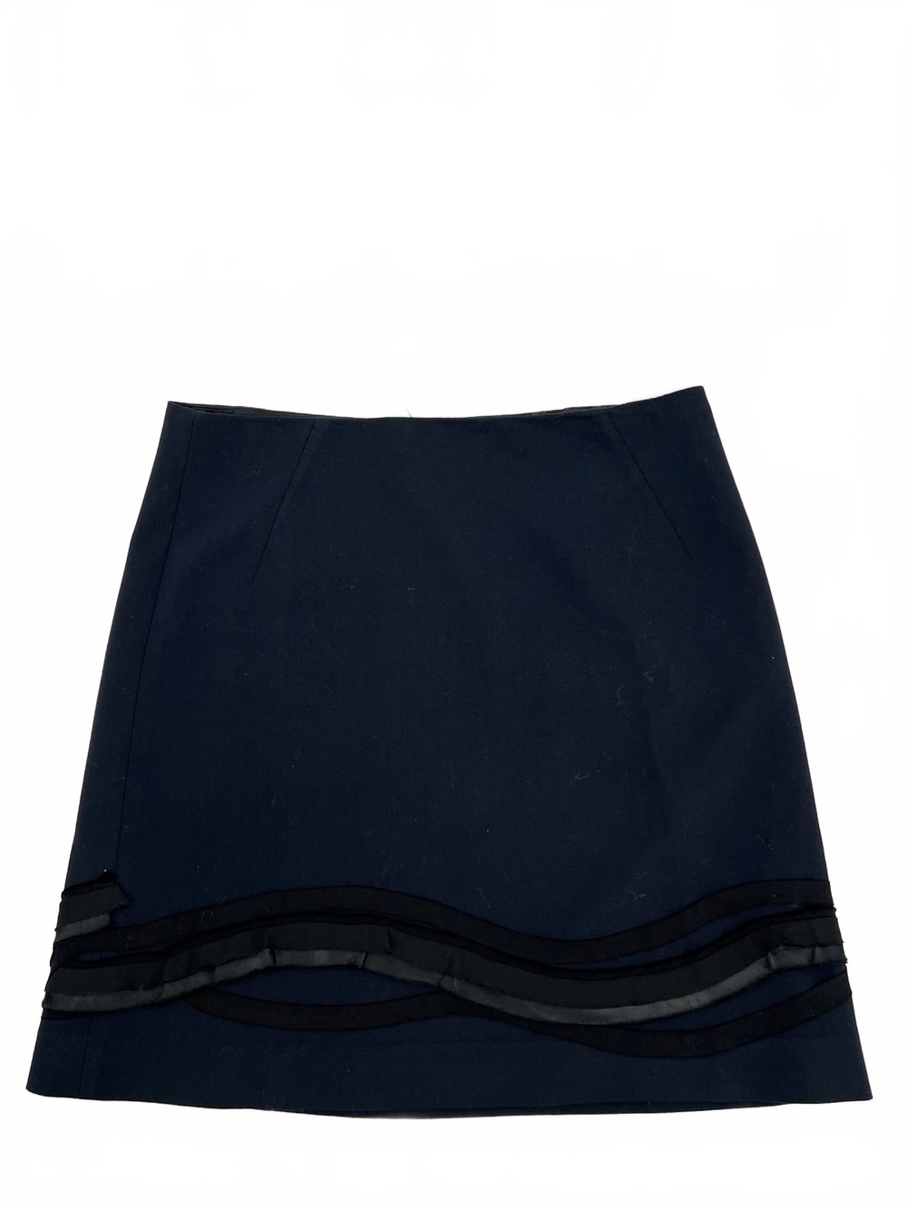 Tahari Borage Black A-Line With Ribbon Ruffle Trim | Women's Regular 8